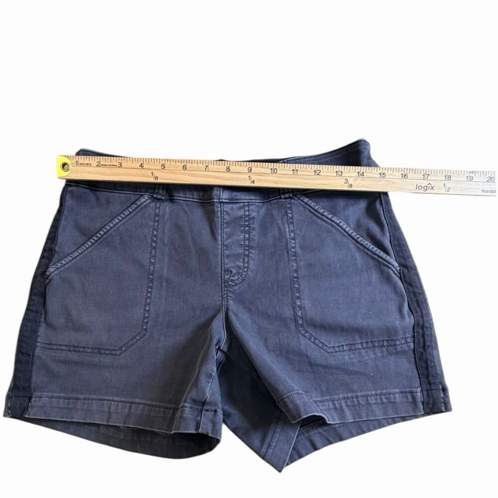 Spanx Shorts Women's Size Medium Blue Pull On Twill Chino Shorts - Picture 2 of 8